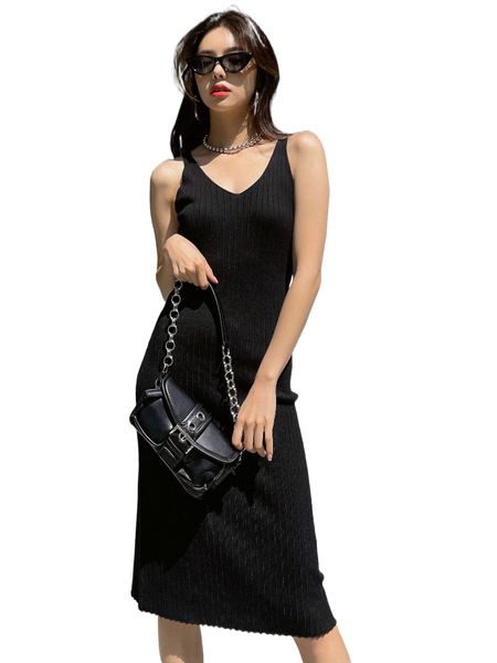 dazy solid split back sweater dress c0nc#, White;black