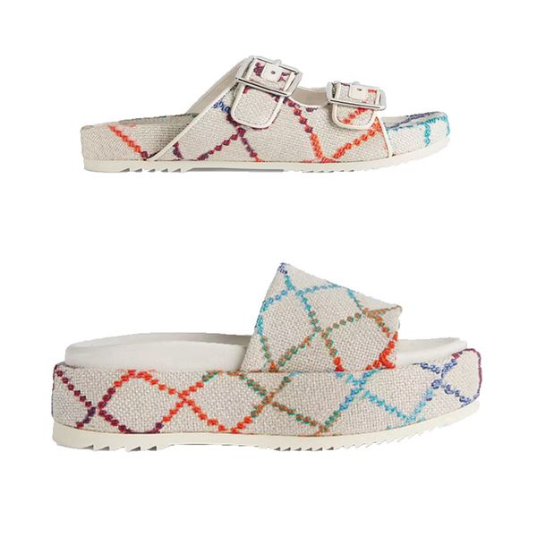 2022 womens 5.5cm platform rainbow sandals mid heel slippers fashion white multicolor canvas slides with box and dust bags 35-45, Black
2022 womens 5.5cm platform rainbow sandals mid heel slippers fashion white multicolor canvas slides with box and dust bags 35-45, Black