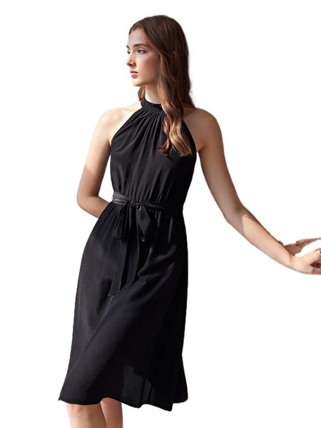 motf premium silk blend halterneck belted dress s9dd#, Black;gray
motf premium silk blend halterneck belted dress s9dd#, Black;gray