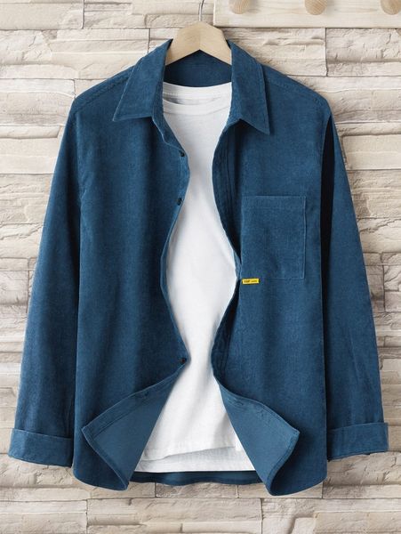 men patched pocket corduroy shirt without tee q9qr#, White;black
men patched pocket corduroy shirt without tee q9qr#, White;black