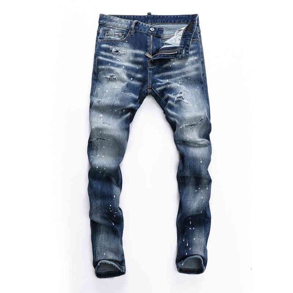 men's jeans european men's jeans with holes small feet elastic fit straight tube paint point casual bzfy, Blue
men's jeans european men's jeans with holes small feet elastic fit straight tube paint point casual bzfy, Blue