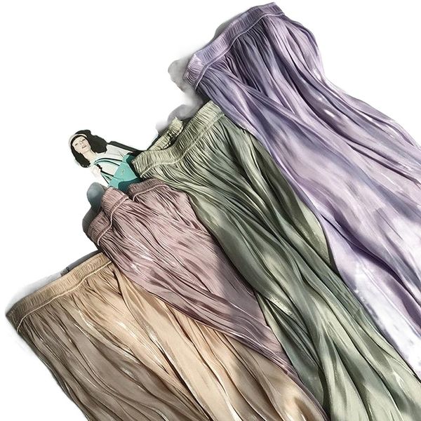 women skirts pleated elastic fat satin silk shiny mid length gloss fairy skirt solid colour casual all match elegant summer 768u#, Black
women skirts pleated elastic fat satin silk shiny mid length gloss fairy skirt solid colour casual all match elegant summer 768u#, Black