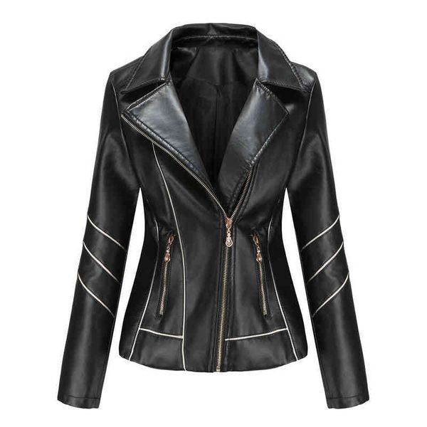 retro motorcycle jackets 2021 new autumn women pu leather jacket casual lapel slim leather fashion zipper short coat outerwear l220728, Black
retro motorcycle jackets 2021 new autumn women pu leather jacket casual lapel slim leather fashion zipper short coat outerwear l220728, Black