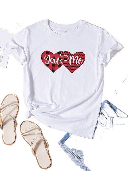 heart & letter graphic tee j91q#, White
heart & letter graphic tee j91q#, White