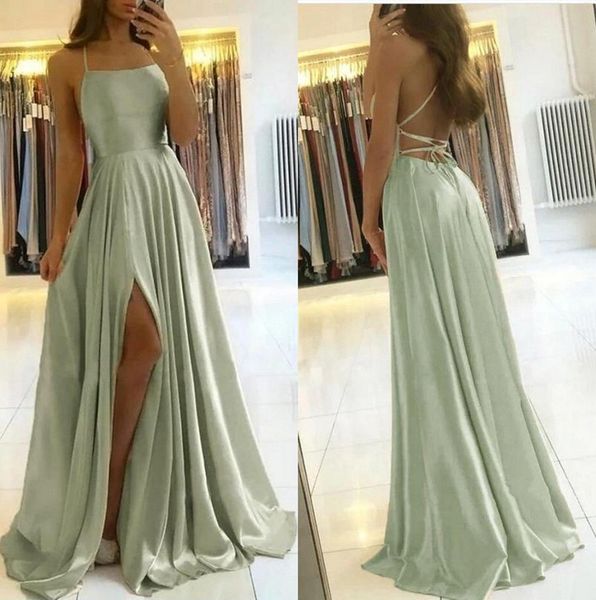 spaghetti straps satin long bridesmaid dresses split side mint green backless maid of honor wedding guest plus size prom dress bc9791, White;pink
spaghetti straps satin long bridesmaid dresses split side mint green backless maid of honor wedding guest plus size prom dress bc9791, White;pink
