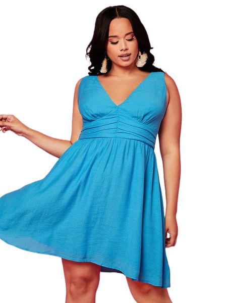 plus ruched front solid dress t3wx#, Black