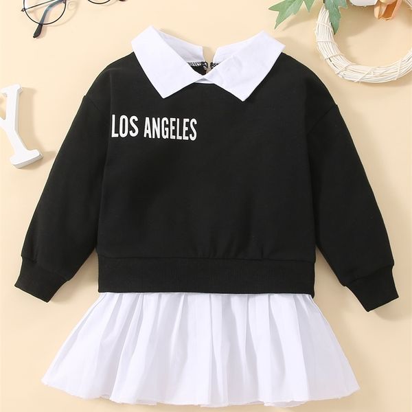 baby letter graphic contrast collar 2 in 1 sweatshirt dress she, Black
baby letter graphic contrast collar 2 in 1 sweatshirt dress she, Black