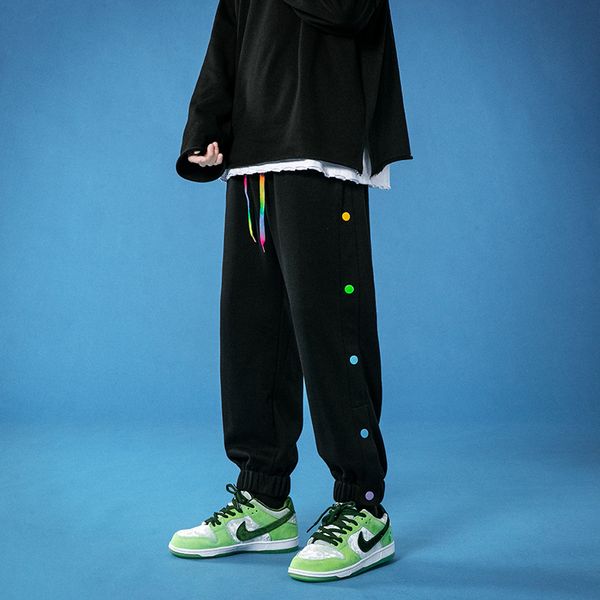 men's casual sweatpants solid color trousers man oversize korean streetwear jogger pants woman clothing drop 220816, Black
men's casual sweatpants solid color trousers man oversize korean streetwear jogger pants woman clothing drop 220816, Black