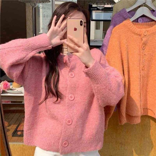 women's polos candy solid color sen sweater women wear spring and autumn loose korean lazy style ancient knitted cardigan coat ess7, White
women's polos candy solid color sen sweater women wear spring and autumn loose korean lazy style ancient knitted cardigan coat ess7, White
