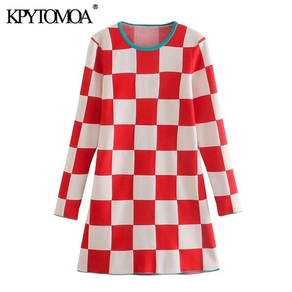 kpytomoa women fashion patchwork check knitted mini dress vintage o neck long sleeve female dresses vestidos mujer 220516, Black;gray
kpytomoa women fashion patchwork check knitted mini dress vintage o neck long sleeve female dresses vestidos mujer 220516, Black;gray