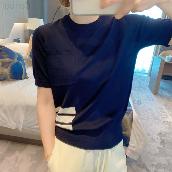 women's t-shirt designer tb college style short sleeve t-shirt women's 2022 new summer ice silk knitted casual pocket design sense, White
women's t-shirt designer tb college style short sleeve t-shirt women's 2022 new summer ice silk knitted casual pocket design sense, White