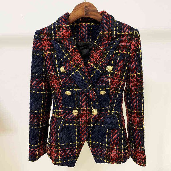 tweed gold line plaid blazer women autumn winter classic double breasted button slim red wool women blazers 2020 j220813, White;black
tweed gold line plaid blazer women autumn winter classic double breasted button slim red wool women blazers 2020 j220813, White;black