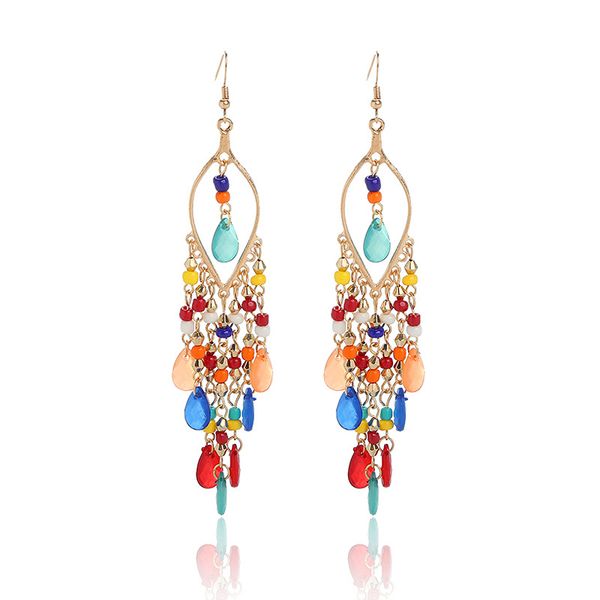 s2877 bohemian fashion jewelry for women retro dangle earrings handmade colorful resin beads tassel beaded earrings, Silver
s2877 bohemian fashion jewelry for women retro dangle earrings handmade colorful resin beads tassel beaded earrings, Silver