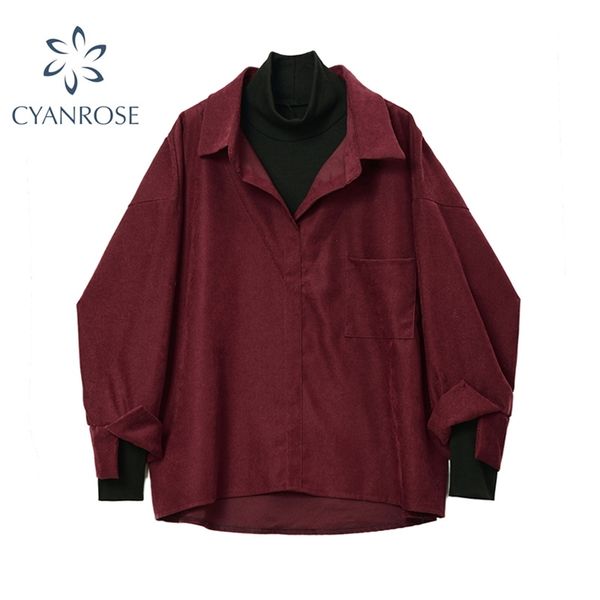 fake two piece shirt women patchwork turtleneck turn-down collar autumn winter casual lady long sleeves female loose blouse 210226, Black;gray
fake two piece shirt women patchwork turtleneck turn-down collar autumn winter casual lady long sleeves female loose blouse 210226, Black;gray