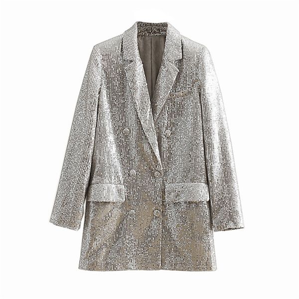 women geometric pattern sequined blazer feminino shining pockets long sleeve outerwear vintage female casual 220725, White;black
women geometric pattern sequined blazer feminino shining pockets long sleeve outerwear vintage female casual 220725, White;black