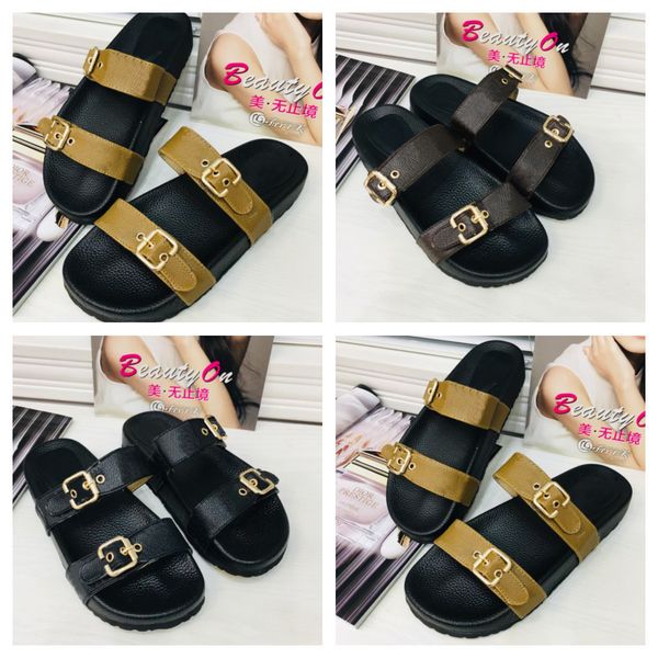 luxury designer womens sandal summer brown flower slippers branded woman sandals adjusted gold buckles flat mules pool slides lady l and v b, Black
luxury designer womens sandal summer brown flower slippers branded woman sandals adjusted gold buckles flat mules pool slides lady l and v b, Black
