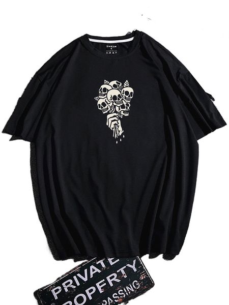 men hand and skull print tee h6rl#, White;black
men hand and skull print tee h6rl#, White;black