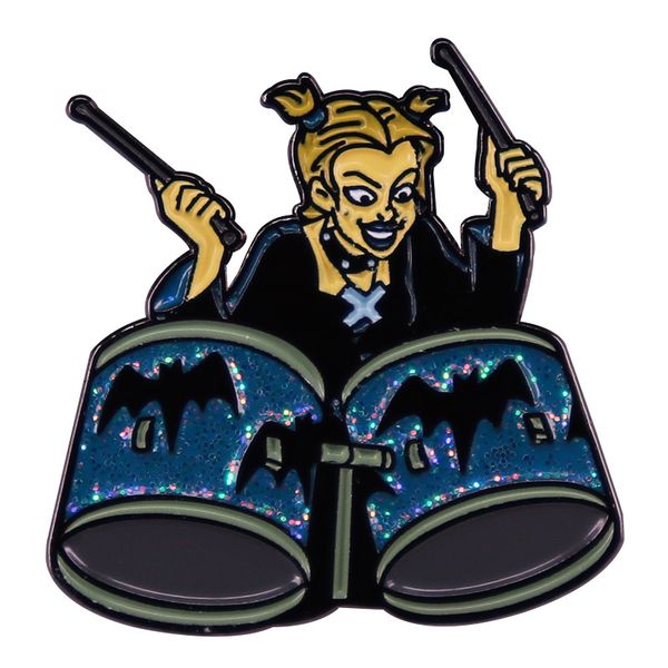 scooby cartoon gothic rock group drummer brooch badge, Blue
scooby cartoon gothic rock group drummer brooch badge, Blue