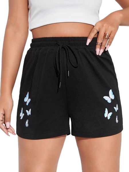 sxy butterfly print drawstring waist shorts 80wg#, White;black
sxy butterfly print drawstring waist shorts 80wg#, White;black