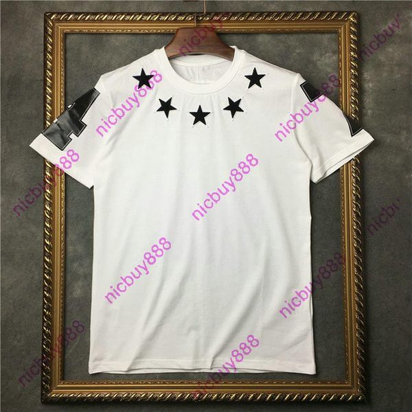 summer designer luxury give mens clothing embroidery star white t shirt women short sleeve tshirt fashion t-shirts cotton casual t2784, White;black
summer designer luxury give mens clothing embroidery star white t shirt women short sleeve tshirt fashion t-shirts cotton casual t2784, White;black