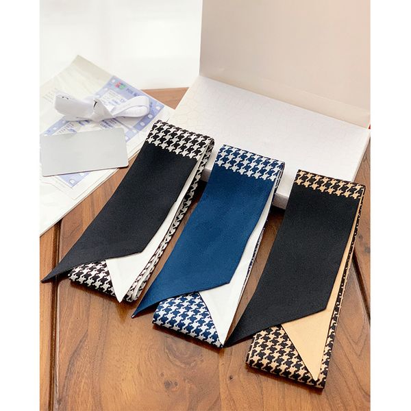 2022 silk twill thin and narrow strip small silk scarf women's binding bag ribbon wrapped handle streamer h headband, Blue;gray
2022 silk twill thin and narrow strip small silk scarf women's binding bag ribbon wrapped handle streamer h headband, Blue;gray