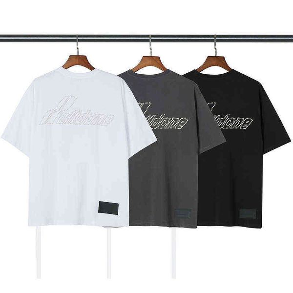 items 2021fw diamond lettered t-shirt american street oversize loose men's and women's short sleeves, White;black
items 2021fw diamond lettered t-shirt american street oversize loose men's and women's short sleeves, White;black