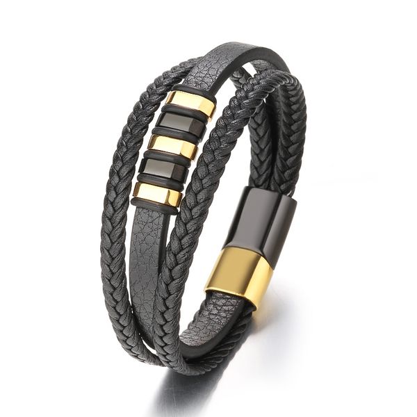 handmade layered braided leather bracelets for men link chain strand fashion magnetic clasp black cord vintage wrist band rope cuff bangle j
handmade layered braided leather bracelets for men link chain strand fashion magnetic clasp black cord vintage wrist band rope cuff bangle j