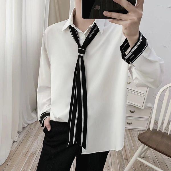 men's casual shirts summer black white vintage korean fashion men's clothing sweatshirts harajuku long sleeve button up social top, White;black
men's casual shirts summer black white vintage korean fashion men's clothing sweatshirts harajuku long sleeve button up social top, White;black