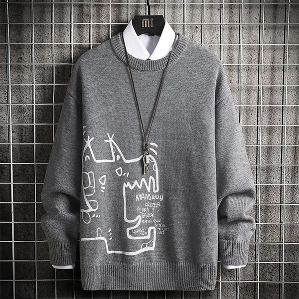singleroad mens knitted sweater men winter anime printed harajuku jumper oversized korean style pullovers white sweater men 201203, White;black
singleroad mens knitted sweater men winter anime printed harajuku jumper oversized korean style pullovers white sweater men 201203, White;black