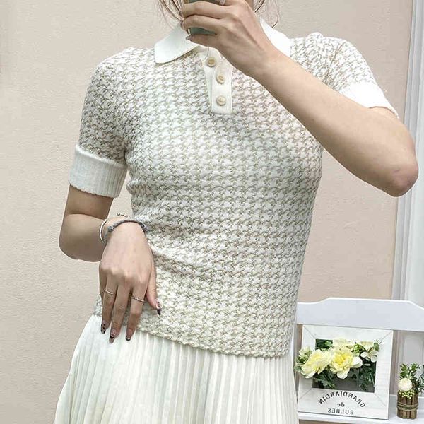women's knits & tees gold women's thin polo lapel gold thread short sleeve bright silk spring and summer 2022 knitted sweater 3sha, White
women's knits & tees gold women's thin polo lapel gold thread short sleeve bright silk spring and summer 2022 knitted sweater 3sha, White