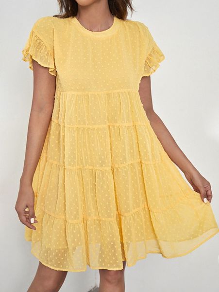 ruffle trim mesh overlay smock dress v6sa#, Black;gray
ruffle trim mesh overlay smock dress v6sa#, Black;gray