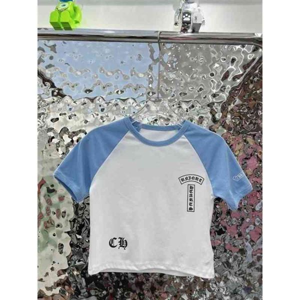 women's t-shirt ch spring / summer spice girl temperament color blocking print pattern slim fit short t-shirt hq0n ii8k, White 
women's t-shirt ch spring / summer spice girl temperament color blocking print pattern slim fit short t-shirt hq0n ii8k, White