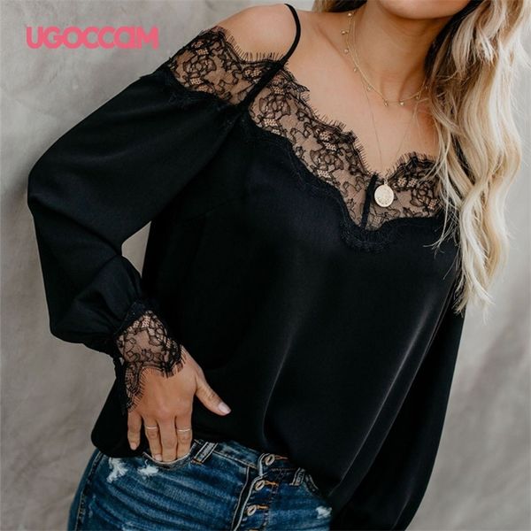 ugoccam blouse women hollow out lace patchwork blusas v-neck strapless long sleeve elegant blouse shirts solid women blouses 21302, White
ugoccam blouse women hollow out lace patchwork blusas v-neck strapless long sleeve elegant blouse shirts solid women blouses 21302, White