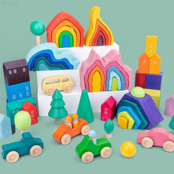 kids wooden toys rainbow building blocks simulation forest tree car montessori educational toys for children gifts t220716
kids wooden toys rainbow building blocks simulation forest tree car montessori educational toys for children gifts t220716