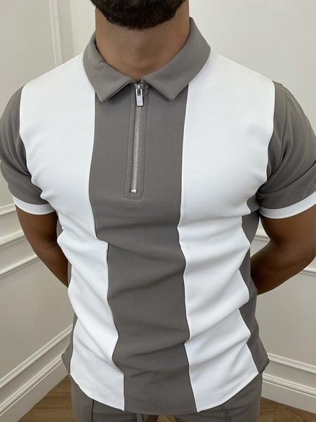 men's polos 2022 men shirts summer casual daily short sleeve mens turn-down collar zippers tees width striped, White;black
men's polos 2022 men shirts summer casual daily short sleeve mens turn-down collar zippers tees width striped, White;black