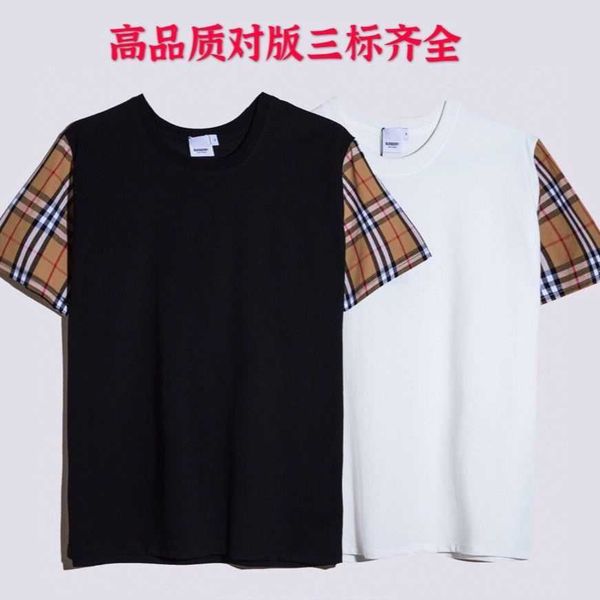 summer 2021 new fashion brand men's and women's same classic sleeve plaid short sleeve cotton splicing t-shirt, White;black
summer 2021 new fashion brand men's and women's same classic sleeve plaid short sleeve cotton splicing t-shirt, White;black