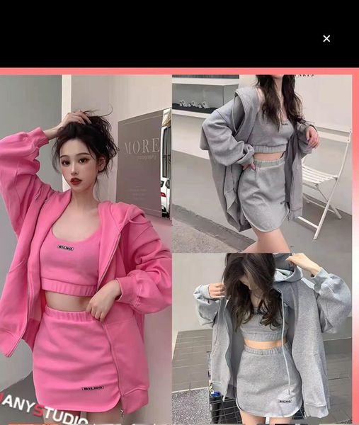 women's two piece pants designer suit female 2022 spring new loose hooded jacket + spice girl vest fried street high waist skirt three, White
women's two piece pants designer suit female 2022 spring new loose hooded jacket + spice girl vest fried street high waist skirt three, White