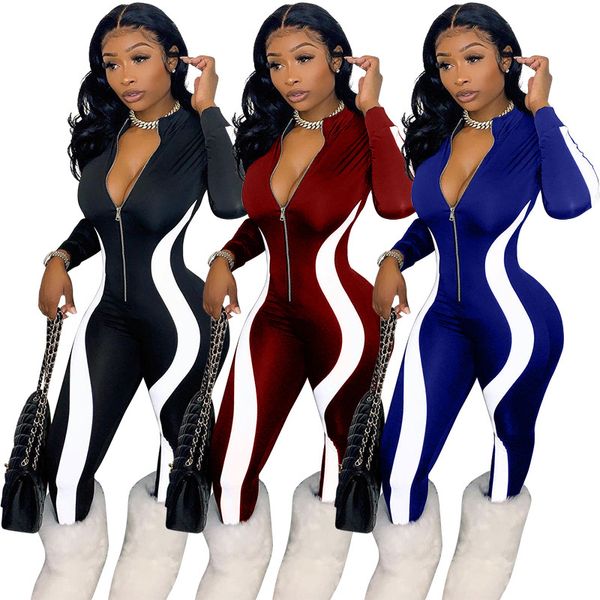 fitness active wear rompers womens jumpsuit striped zipper long sleeve jumpsuits skinny bodycon overalls for women club outfits, Black;white
fitness active wear rompers womens jumpsuit striped zipper long sleeve jumpsuits skinny bodycon overalls for women club outfits, Black;white