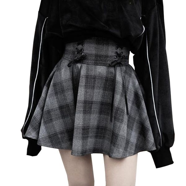 spring gothic saias dark gray plaid high waist bow tie dance women skirt plus size woolen mini plaid skirt short female y200326, Black
spring gothic saias dark gray plaid high waist bow tie dance women skirt plus size woolen mini plaid skirt short female y200326, Black