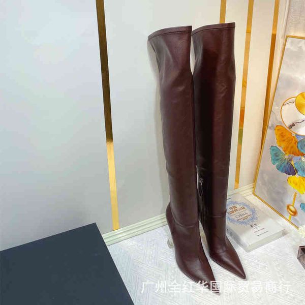 boots high end quality autumn and winter leather pointed high heels show thin tall tube elastic boots side zipper knee, Black
boots high end quality autumn and winter leather pointed high heels show thin tall tube elastic boots side zipper knee, Black
