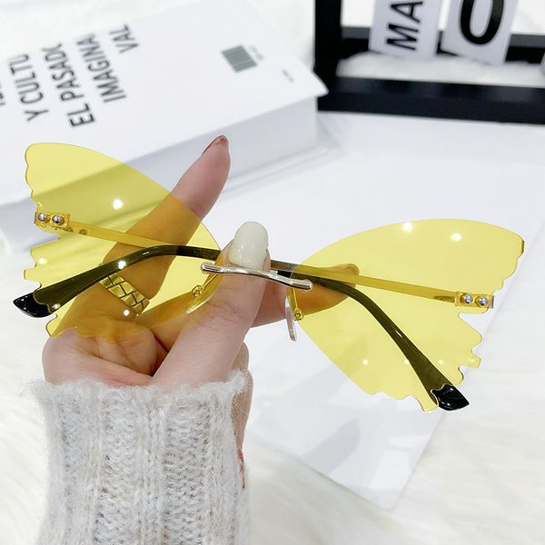 personalized butterfly sunglasses metal frameless fashion sunglasses, White;black
personalized butterfly sunglasses metal frameless fashion sunglasses, White;black