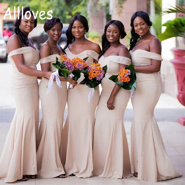 light pink simple satin bridesmaid dresses off shoulder african maid of honor gowns sweep train mermaid plus size women formal dress for wed, White;pink
light pink simple satin bridesmaid dresses off shoulder african maid of honor gowns sweep train mermaid plus size women formal dress for wed, White;pink