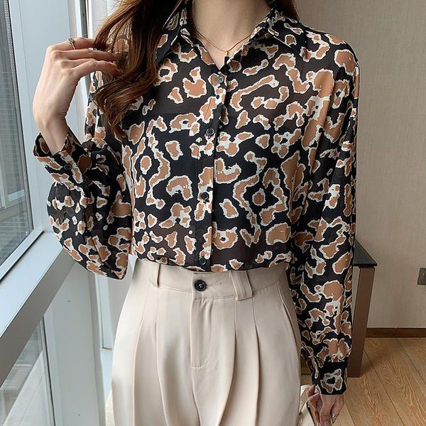 women's polos leopard print shirt spring 2022 high-end temperament foreign style lantern sleeve long fashion sunscreen omen's polo, White
women's polos leopard print shirt spring 2022 high-end temperament foreign style lantern sleeve long fashion sunscreen omen's polo, White