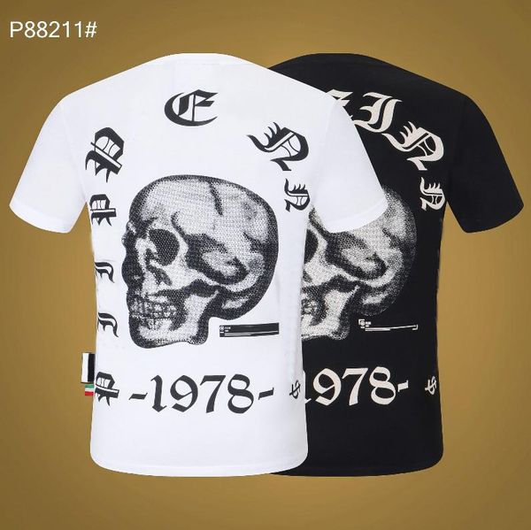 pp fashion men's designer slim fit t-shirt summer rhinestone short sleeve round neck shirt tee skulls print stree uzk philipps pleins, White;black
pp fashion men's designer slim fit t-shirt summer rhinestone short sleeve round neck shirt tee skulls print stree uzk philipps pleins, White;black