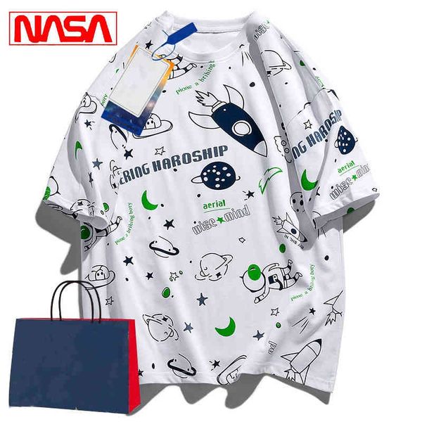 nasa co branded 2022 new men's t-shirt summer breathable fashion print short sleeve trend versatile ins, White;black
nasa co branded 2022 new men's t-shirt summer breathable fashion print short sleeve trend versatile ins, White;black