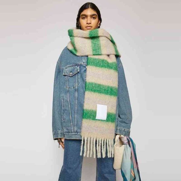 new ac stripe color matching imitation cashmere tassel scarf winter lengthened men's and women's warm bib dual-purpose shawl, Blue;gray
new ac stripe color matching imitation cashmere tassel scarf winter lengthened men's and women's warm bib dual-purpose shawl, Blue;gray
