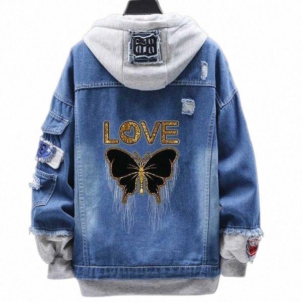 men's jackets fake two hoodie jean golden butterfly with print men clothing denim jacket hip hop harajuku autumn oversize jeans coat a6, Black;brown
men's jackets fake two hoodie jean golden butterfly with print men clothing denim jacket hip hop harajuku autumn oversize jeans coat a6, Black;brown