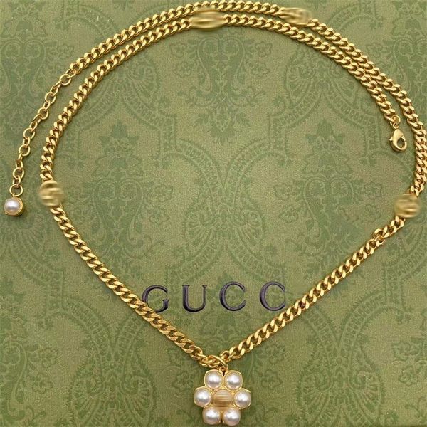the new 70% off gujia new fashion flower inlaid pearl letter double pendant net red same necklace, Silver
the new 70% off gujia new fashion flower inlaid pearl letter double pendant net red same necklace, Silver