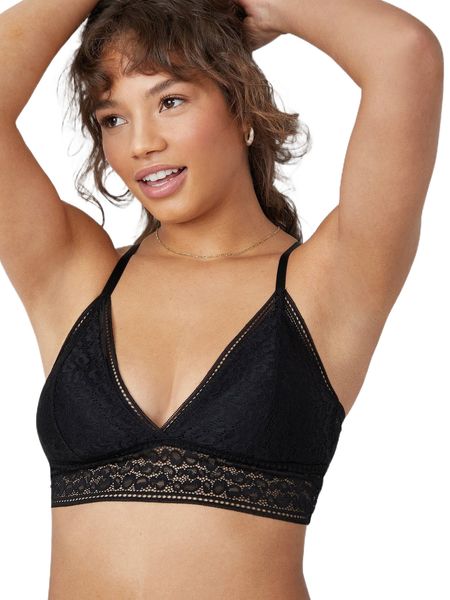 luvlette elegant lace padded racerback bralette u0ka#, Black;red
