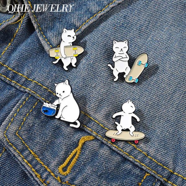 pins, brooches skateboard metal white cat enamel pin cartoon cute animal brooch lapel clothes sweater badge jewelry women kid gift for frien, Gray
pins, brooches skateboard metal white cat enamel pin cartoon cute animal brooch lapel clothes sweater badge jewelry women kid gift for frien, Gray